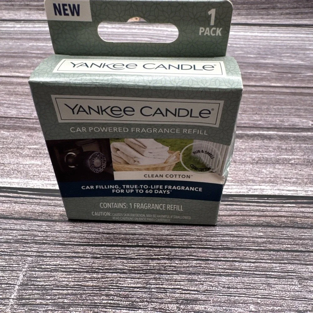 NEW YANKEE CANDLE CAR POWERED FRAGRANCE REFILL Clean Cotton SCENT 1 DISC POD TAB